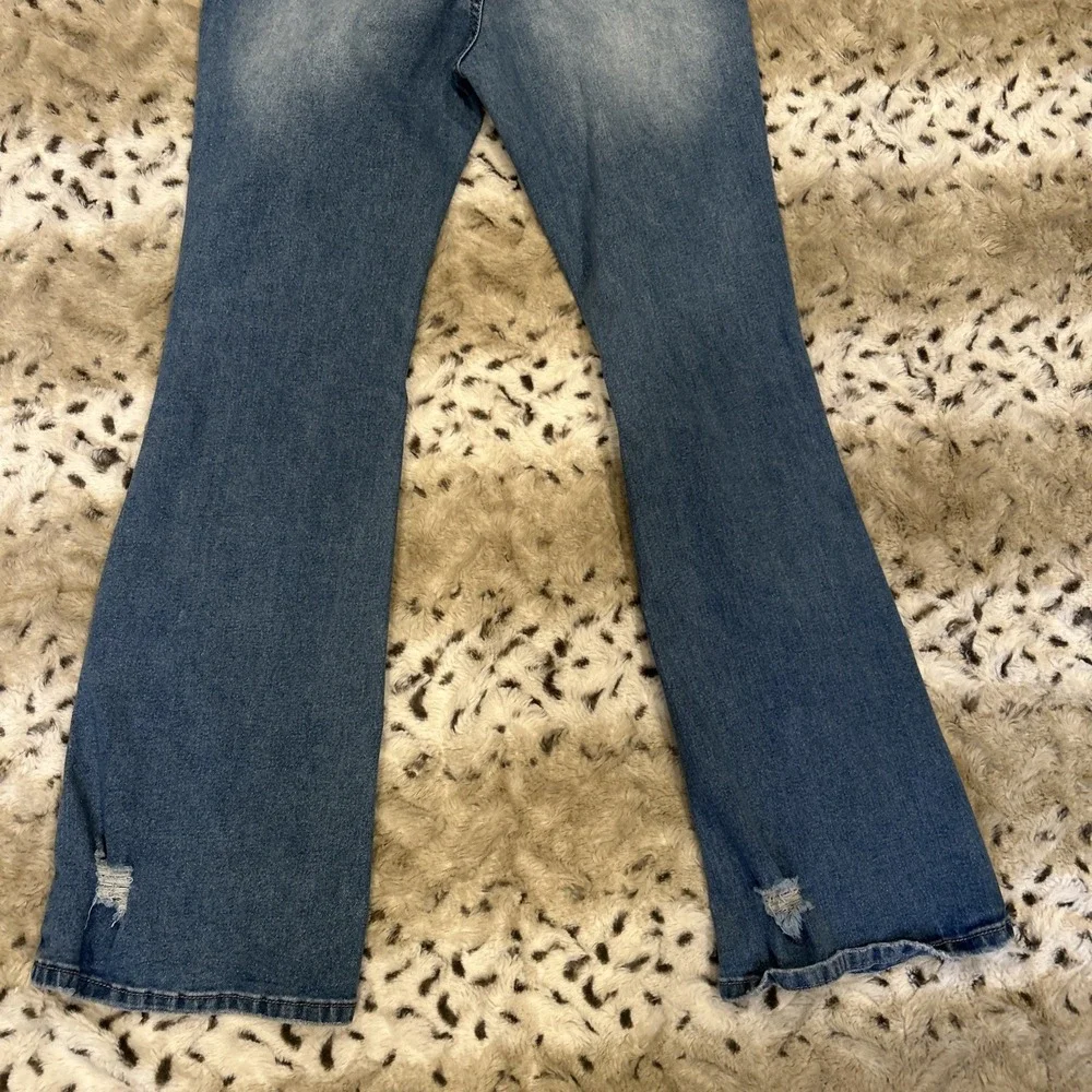 Women's Denim Bootcut Stretch‎ Distressed Blue Light Wash Jeans Size 6 (28x29)
